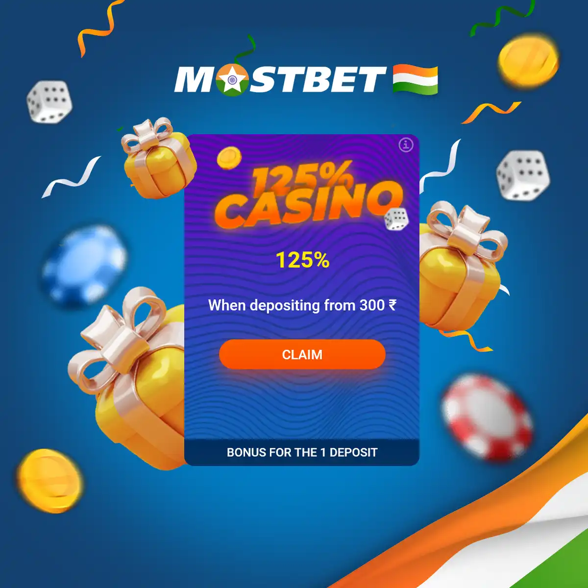 Mostbet India casino first deposit bonus