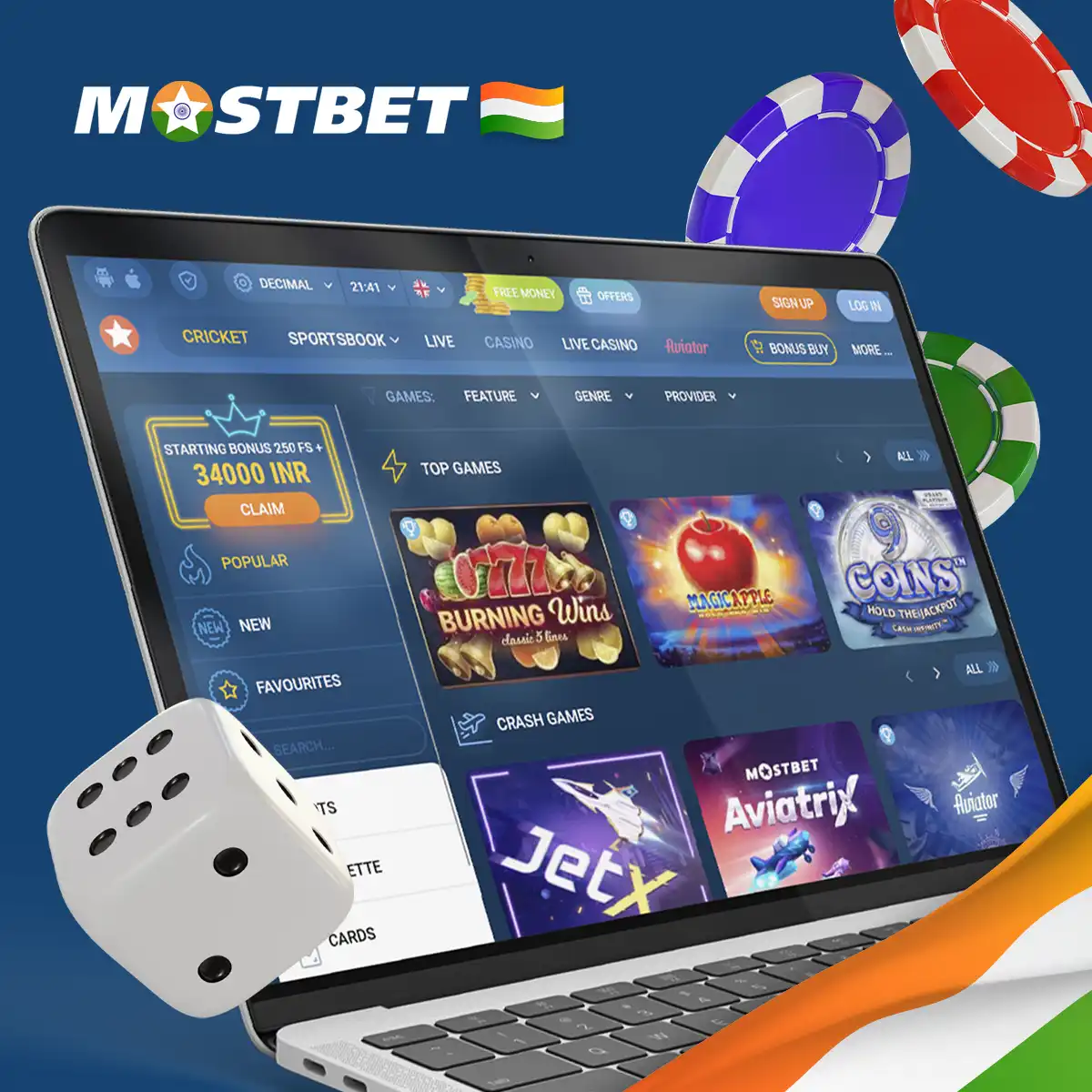 Mostbet Casino welcome page