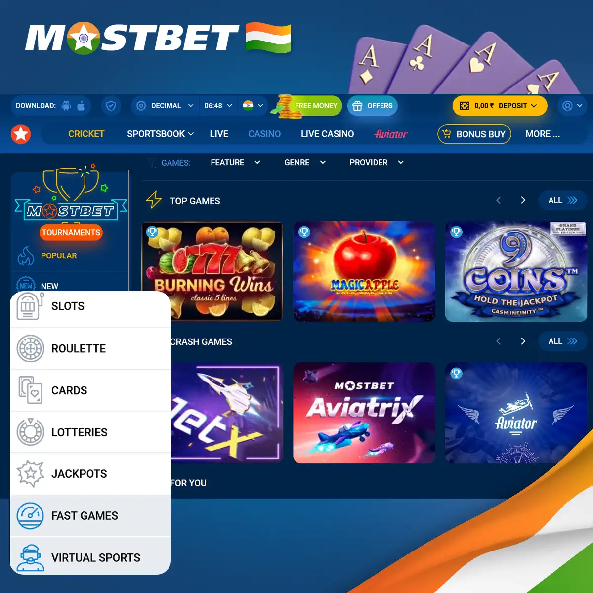 Mostbet casino games